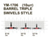 Вертлюжок потрійний MiniMax Barrel Triple Swivels Style YM-1706