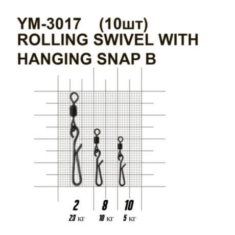 Вертлюжок із засувкою MiniMax Rolling swivel with Hanging snap B YM-3017