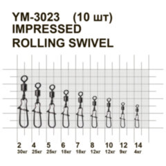 Вертлюжок із застібкою MiniMax Impressed Rolling Swivel YM-3023
