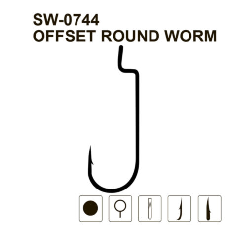 Крючок офсетный MiniMax Offset Round Worm SW-0744