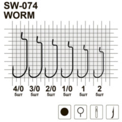 Гачок офсетний MiniMax Offset Round Worm SW-074