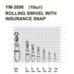 Вертлюжок із засувкою MiniMax Rolling swivel with insurance snap YM-3006