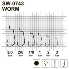 Гачок офсетний MiniMax Offset Round Worm SW-0743