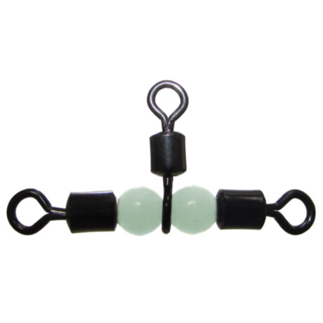 Вертлюжок потрійний MiniMax Gross-line Rolling Swivel with Pearl Beads YM-1027